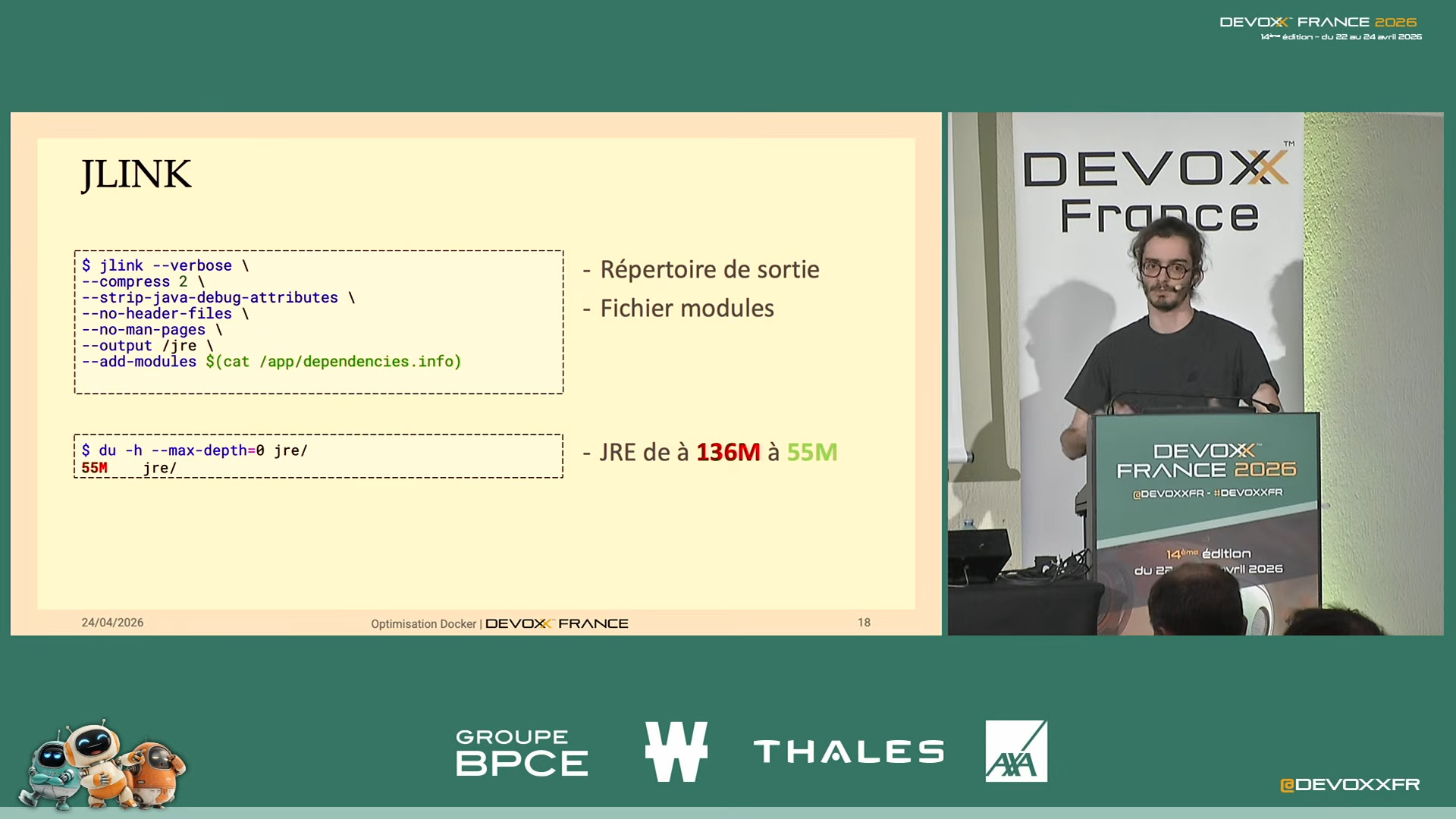 Présentation Docker, Jdeps, Jlink — Devoxx France 2026